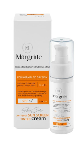 فلوئید ضد آفتاب ساده حجم 50 میلی لیتر SPF50+ مارگریت پوست چرب