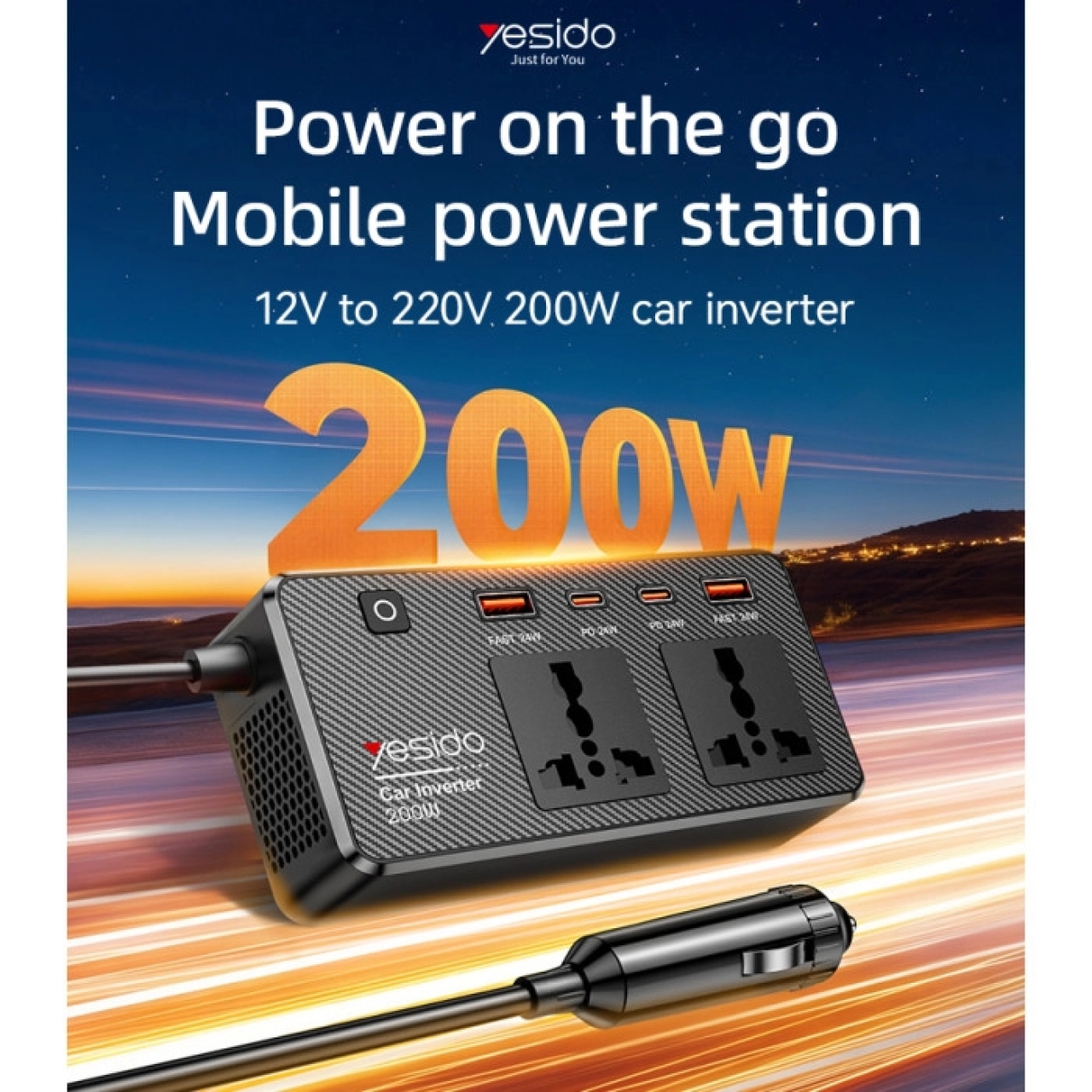 اینورتر 200w وات یسیدو مدلvc07