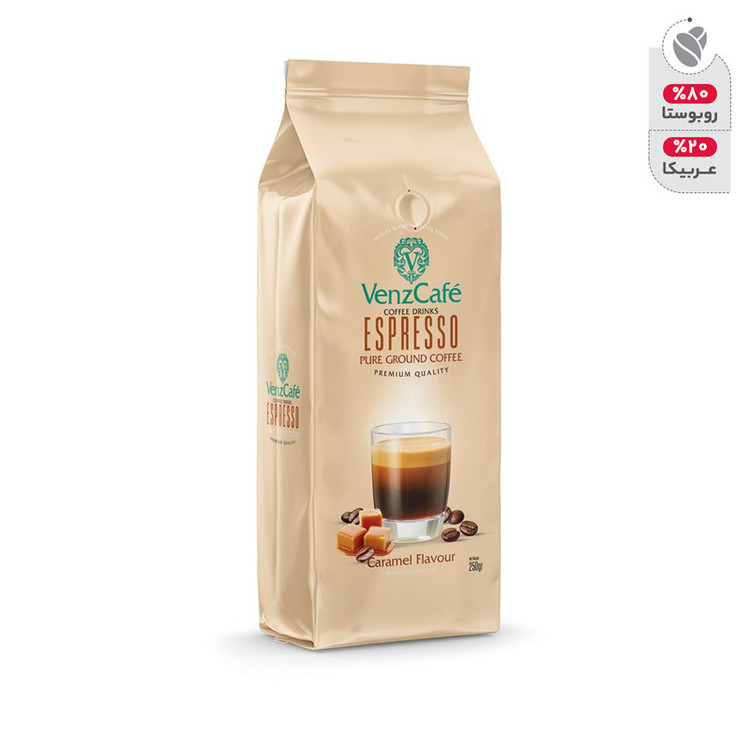 پودر قهوه اسپرسو با طعم کارامل - 250 گرم