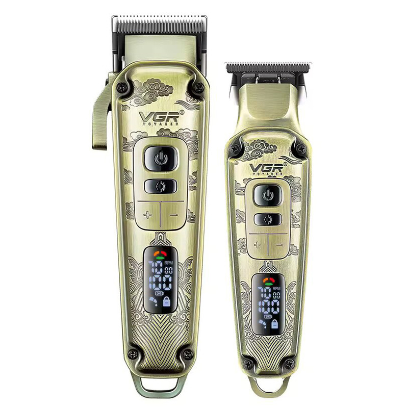 ماشین اصلاح موی سر و صورت وی جی ار مدل V-643+5Vadapter مجموعه دو عددی نمای ۲