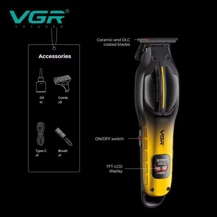 ماشین اصلاح موی سر و صورت شارژی وی جی ار مدل V-226 (ارسال رایگان)