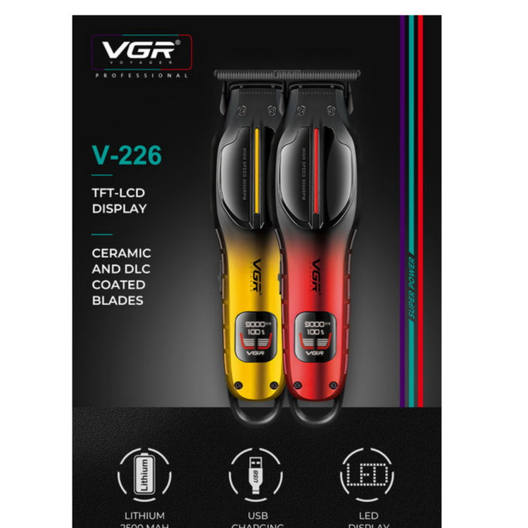 ماشین اصلاح موی سر و صورت شارژی وی جی ار مدل V-226 (ارسال رایگان)