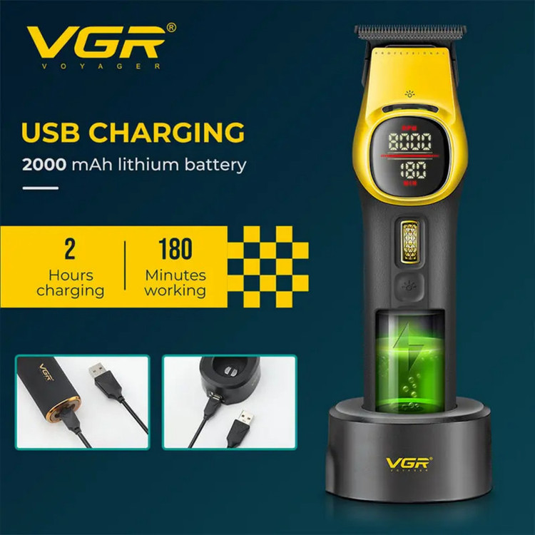 ماشین اصلاح موی سر و صورت شارژی وی جی ار مدل V-885T (ارسال رایگان)