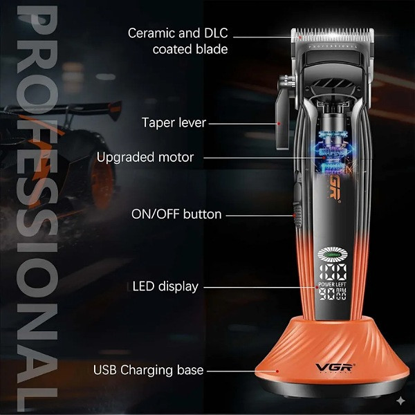 ماشین اصلاح موی سر و صورت شارژی وی جی ار مدل V-889C (ارسال رایگان)