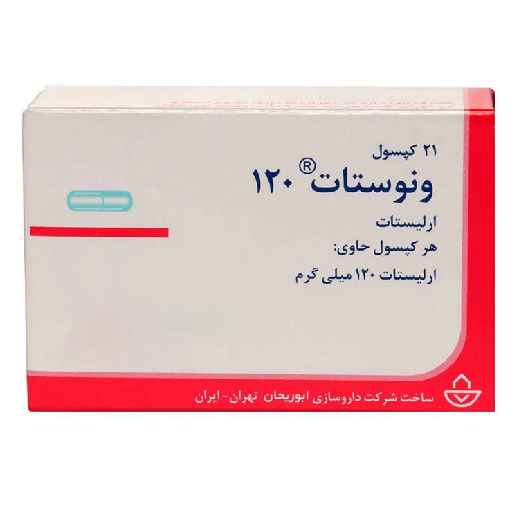 کپسول اورلیستات 120 ونوستات ابوریحان بسته 21 عددی