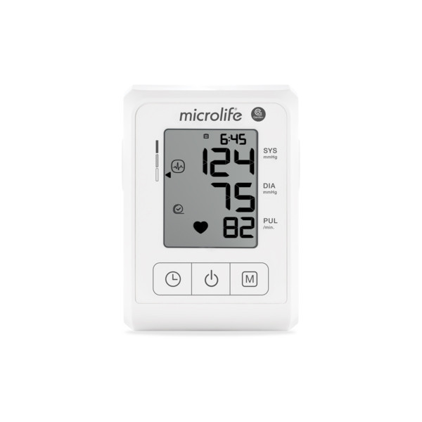 فشارسنج بازویی دیجیتال مایکرولایف مدل BP B1 Classic با قابلیت تشخیص آریتمی، نمایش میانگین نتایج و ذخیره 30 رکورد اندازهگیری، مناسب بازو 22 تا 42 سانتیمتر و دارای تاییدیه CE