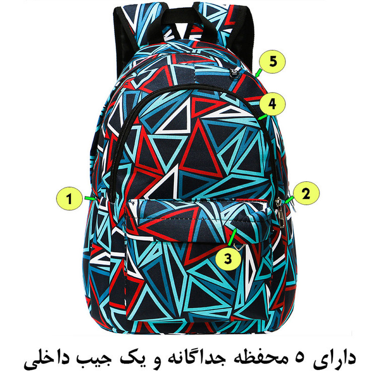کوله پشتی مدل MKP-258642 به همراه جامدادی