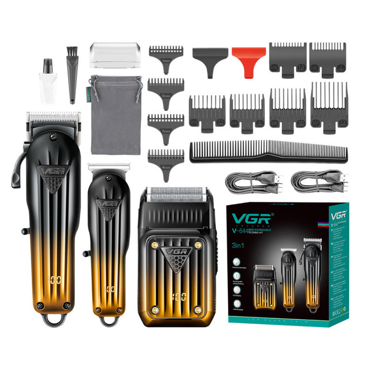 ست ماشین اصلاح موی سر و صورت وی جی آر مدل V-644 مجموعه 3 عددی + ارسال رایگان