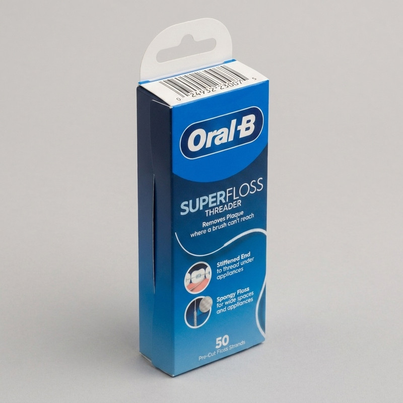 نخ دندان ارتودنسی اورال بی مدل Super Floss بسته 50 عددی
