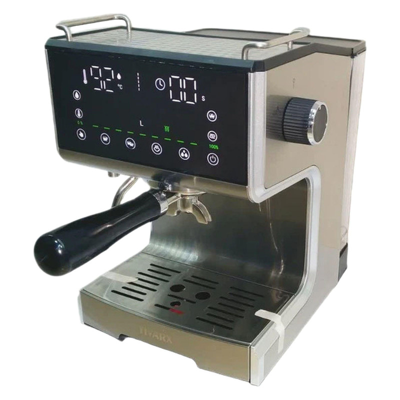 اسپرسوساز 1250 میلی‌لیتری تیوارکس مدل TX-7170 Plus، با مصرف پودر قهوه، مناسب تهیه اسپرسو، امریکانو و لانگو، دارای 2 عدد نازل قهوه، حالت آماده به کار، سیستم pre-infusion، مکانیزم نظافت خودکار، سیستم گرم کردن فنجان، سینی چکه گیر