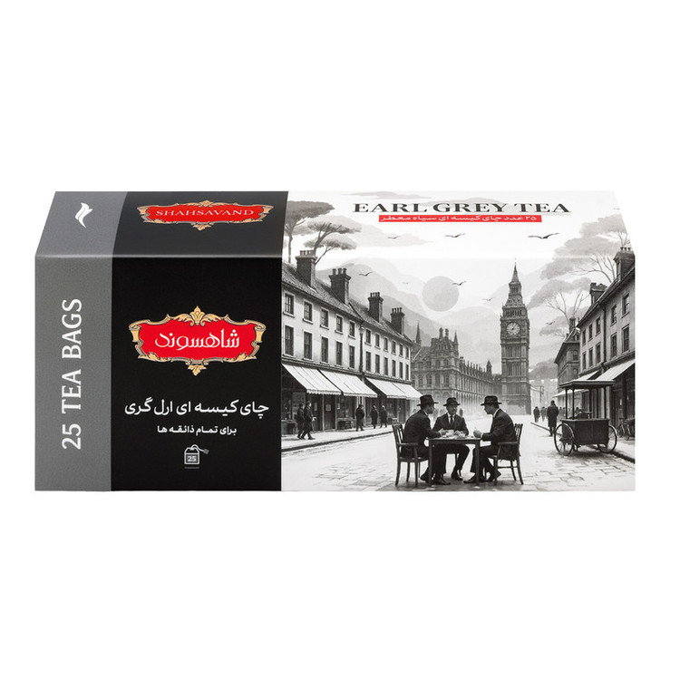چای سیاه خارجی کیسه ای عطری و کلاسیک و چای سبز شاهسوند - 148 گرم 3 بسته 25 عددی