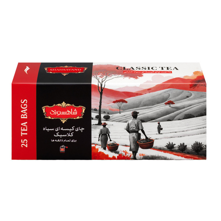 چای سیاه خارجی کیسه ای عطری و کلاسیک و چای سبز شاهسوند - 148 گرم 3 بسته 25 عددی