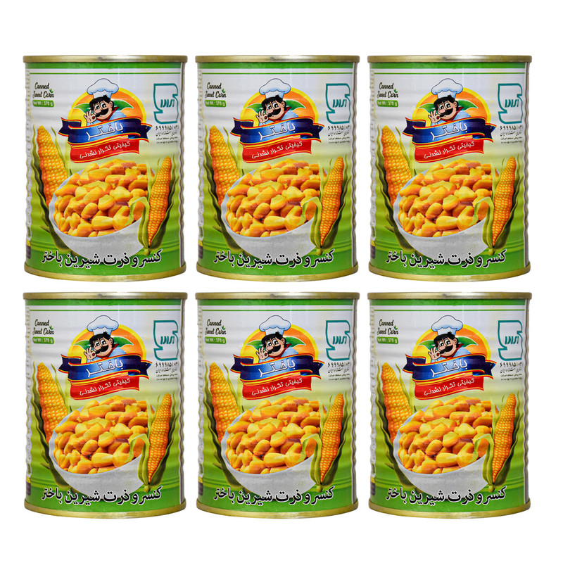 کنسرو ذرت باختر - 370 گرم بسته 6 عددی